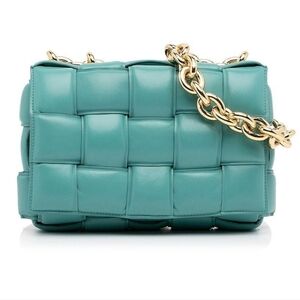 🆕Buckle Chain Green Woven Shoulder Clutch Bag